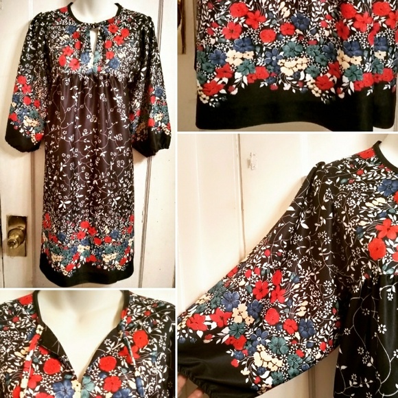 Vintage Dresses & Skirts - VTG 60s Plus Size 0X/1X Boho Floral Peasant Dress